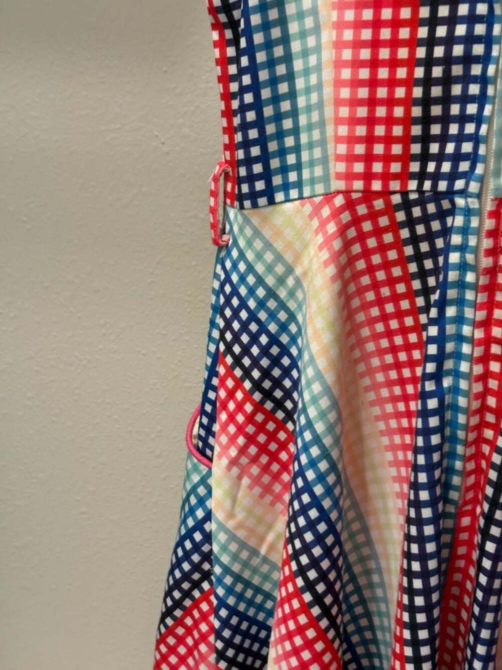 Voodoo Vixen Serene Rainbow Gingham Flare Dress - Picture 6 of 7